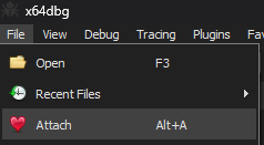 x64dbg-attach
